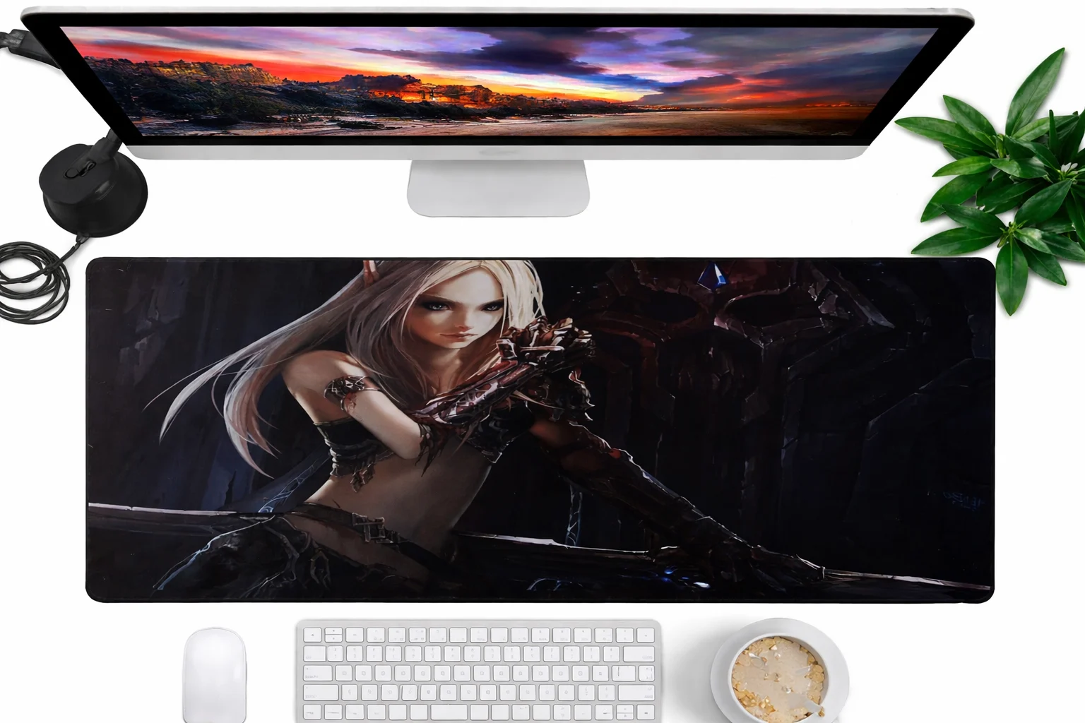 Gothic Elf Warrior Mouse Pad Setup